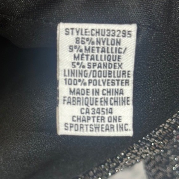 C by One Women's Black and Silver Sequin Blazer Medium, Metallic - Open Front - Picture 3 of 10